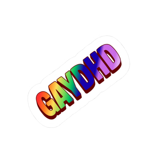 GayDHD Rainbow Kiss-Cut Sticker