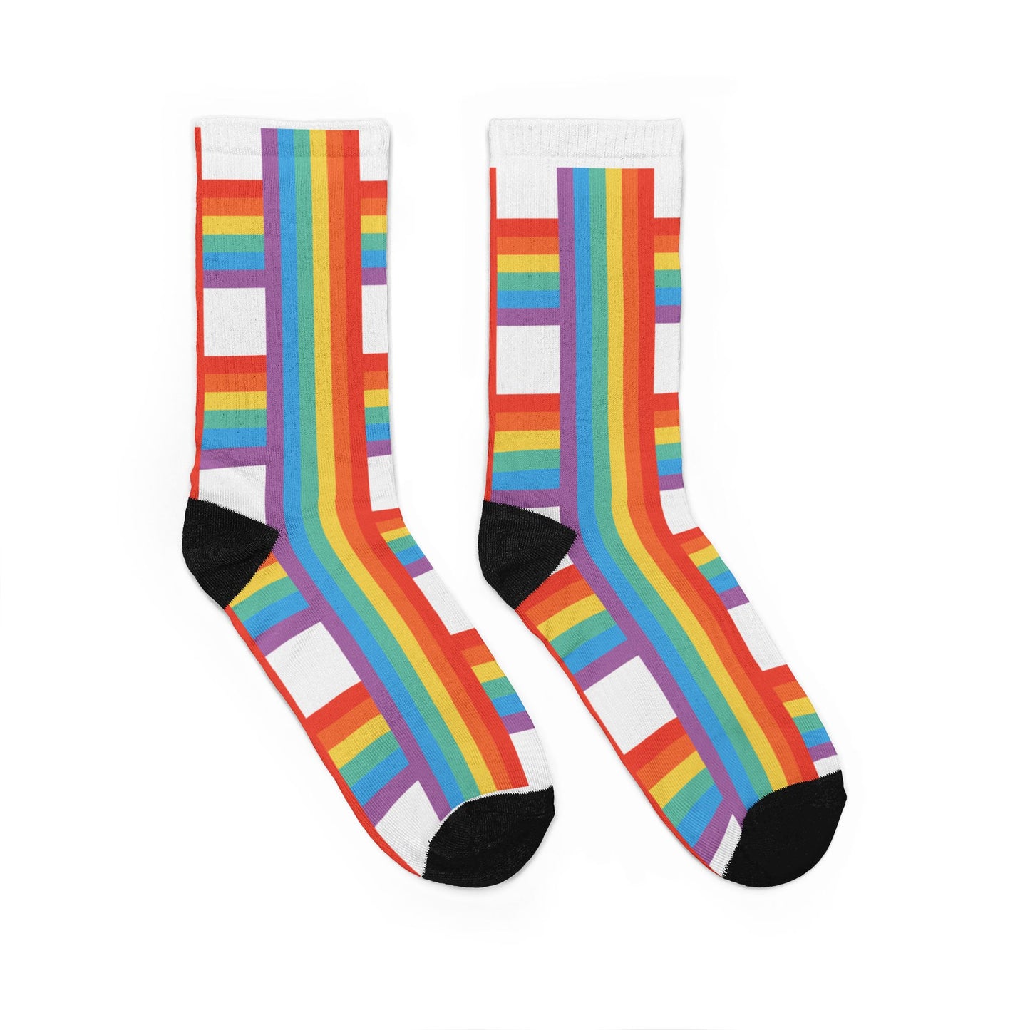 Rainbow Plaid Socks