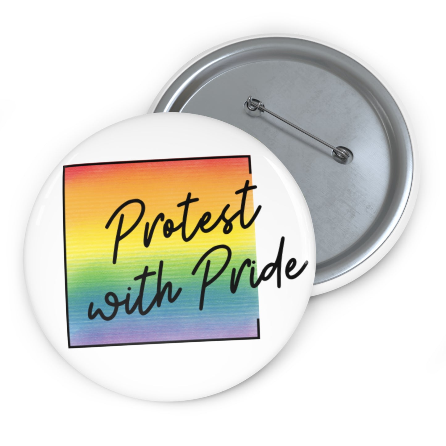 Protest with Pride Button
