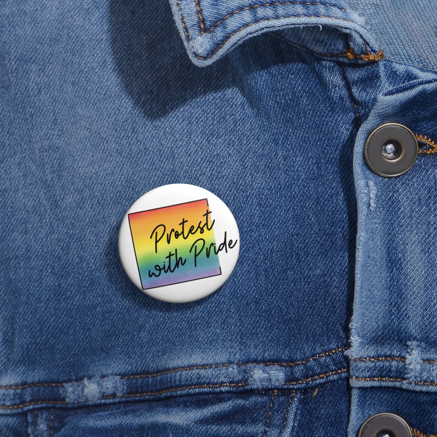 Protest with Pride Button