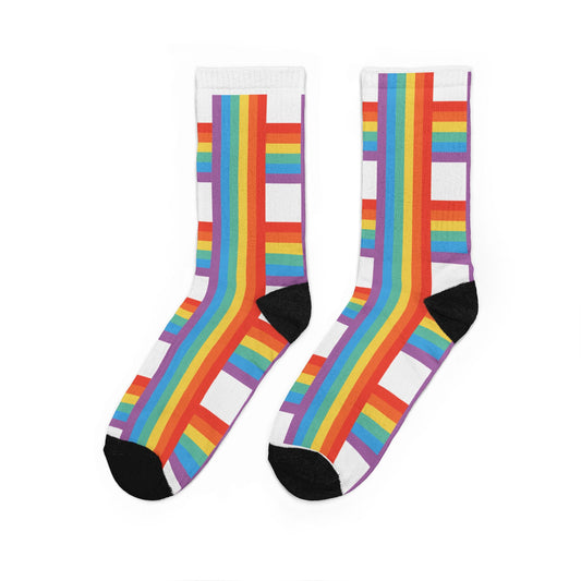 Rainbow Plaid Socks