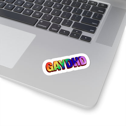 GayDHD Rainbow Kiss-Cut Sticker