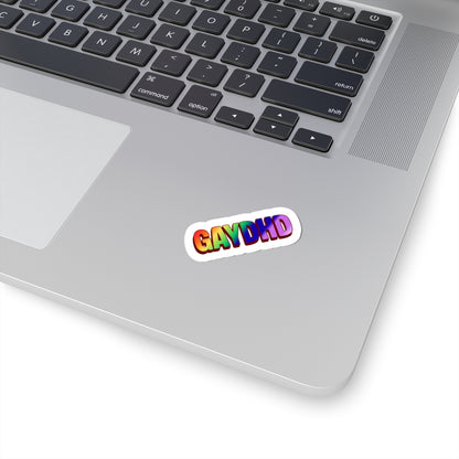 GayDHD Rainbow Kiss-Cut Sticker