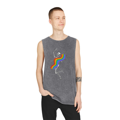 Rainbow Skeleton Stonewash Tank Top