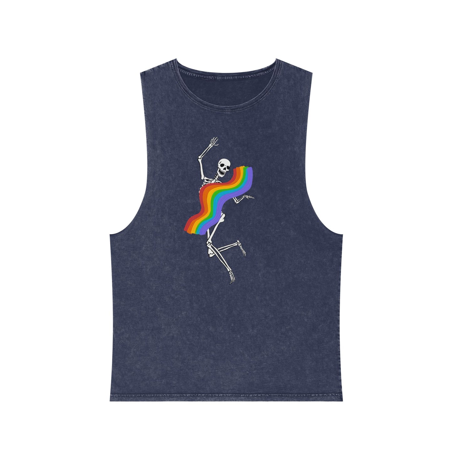 Rainbow Skeleton Stonewash Tank Top