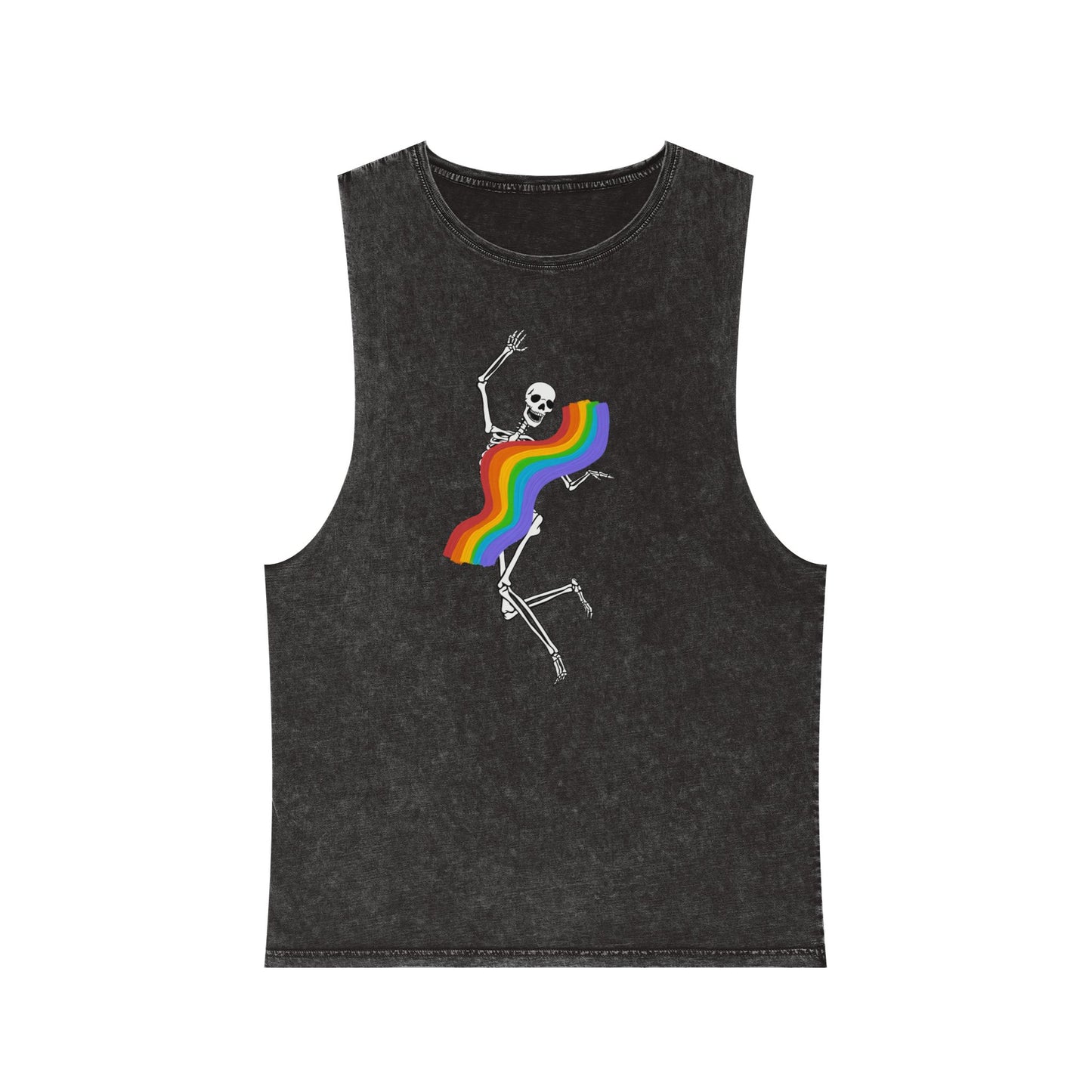 Rainbow Skeleton Stonewash Tank Top