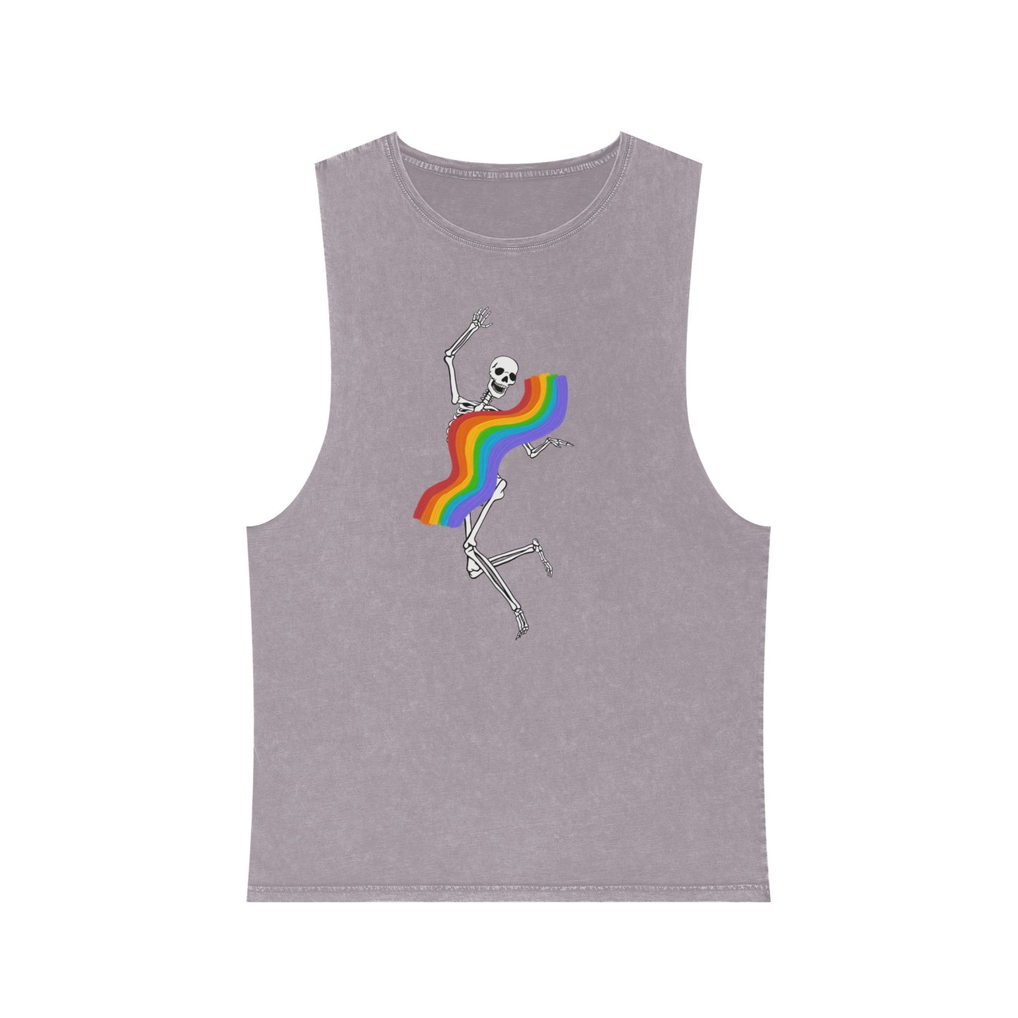 Rainbow Skeleton Stonewash Tank Top