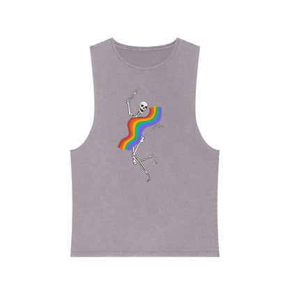 Rainbow Skeleton Stonewash Tank Top