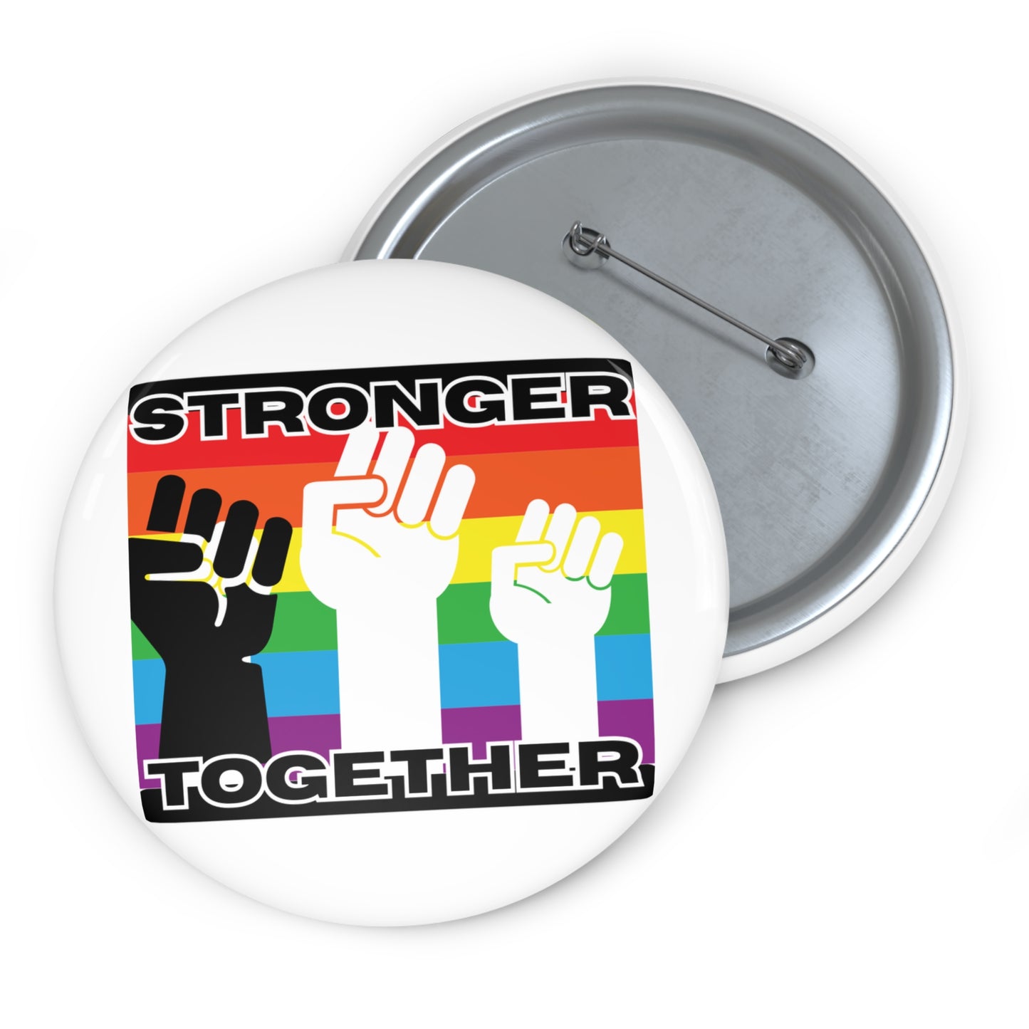 Custom Pride Pin Buttons - Stronger Together
