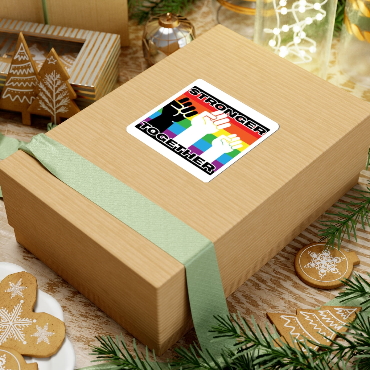 Pride Movement Kiss-Cut Stickers - "Stronger Together"